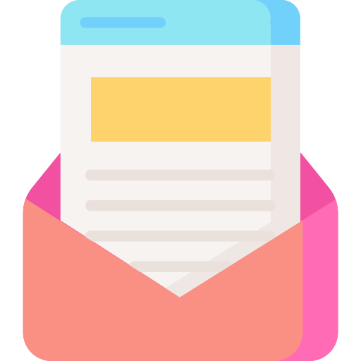 illustration of newsletter sticking out of an envelope